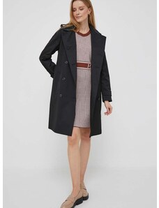 Trench kabát Lauren Ralph Lauren dámský, černá barva, přechodný, dvouřadový