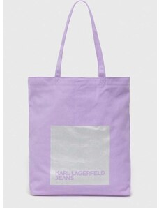 Kabelka Karl Lagerfeld Jeans fialová barva