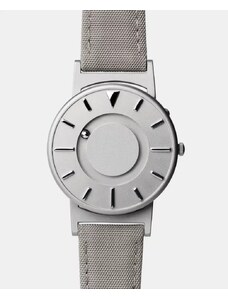 Stříbrné pánské hodinky Eone s koženým páskem Bradley Canvas Beige - Silver 40MM