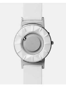 Stříbrné pánské hodinky Eone s koženým páskem Bradley Element White - Silver 40MM