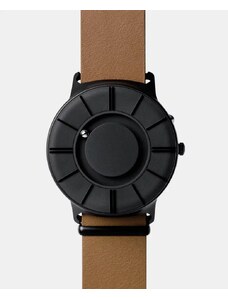 Černé pánské hodinky Eone s koženým páskem Bradley Apex Leather Tan - Black 40MM