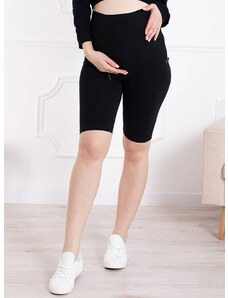 Krátké těhotenské legíny černé bavlněné