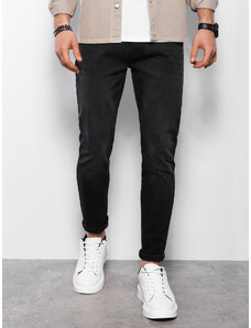 Ombre Clothing Pánské džínové kalhoty CARROT FIT - černé V3 OM-PADP-0117