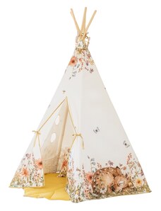 Moi Mili Barevný bavlněný teepee stan Wildflowers 170 x 130 cm