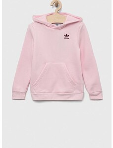 Dětská mikina adidas Originals růžová barva, s kapucí, hladká