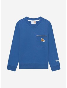 Dětská mikina Timberland Sweatshirt tmavomodrá barva, hladká