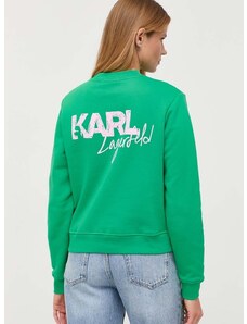 Mikina Karl Lagerfeld dámská, zelená barva, s potiskem