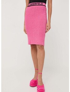 Sukně Karl Lagerfeld růžová barva, mini, pouzdrová