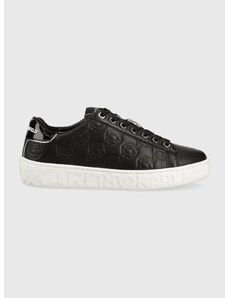 Kožené sneakers boty Karl Lagerfeld Kupsole III KC černá barva, KL61023F