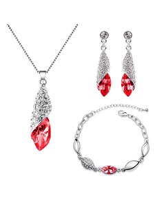Sisi Jewelry Souprava náhrdelníku, náušnic a náramku Elegance Garnet