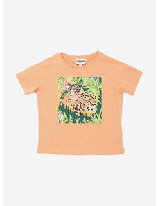 Dětské bavlněné tričko Kenzo Kids Short Sleeves Tee-Shirt oranžová barva
