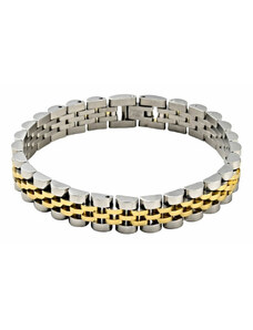 Nefertitis Náramek Watch band styl nerezová ocel zlatostříbrná 21 cm - obvod cca 21 cm