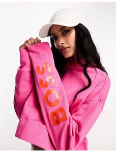 BOSS Orange BOSS Eflam logo arm hoodie in pink
