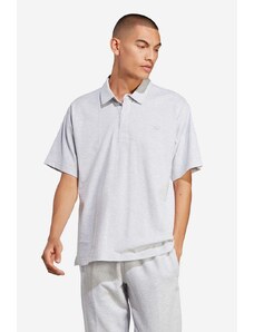 Bavlněné polo tričko adidas Originals šedá barva, IC5120-grey