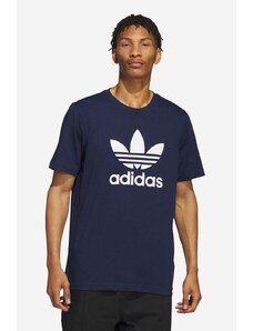 Bavlněné tričko adidas Originals tmavomodrá barva, s potiskem, IA4814-navy