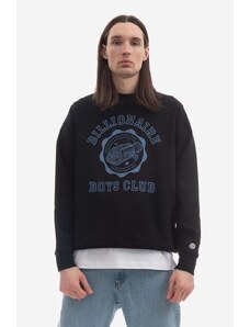 Bavlněná mikina Billionaire Boys Club Academy Logo Crewneck B22423 pánská, černá barva, s potiskem