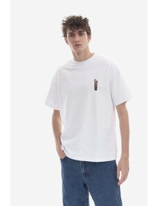 Bavlněné tričko STAMPD bílá barva, s potiskem, SLA.M3049TE-WHT