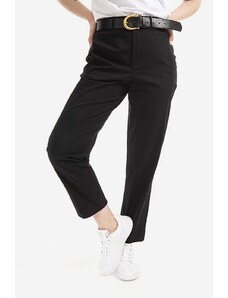 Kalhoty Woolrich Strech Twill Panr CFWWTR0118FRUT302 dámské, černá barva, jednoduché, medium waist