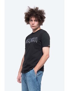 Bavlněné tričko Alpha Industries Embroidery Heavy Tee černá barva, s aplikací, 116573.95-black
