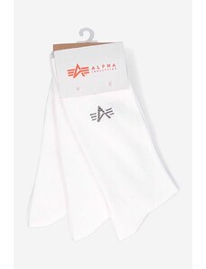 Ponožky Alpha Industries Basic Socks 3-pack bílá barva, 118929.09-white