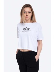 Bavlněné tričko Alpha Industries Basic T COS bílá barva, 116050.09-white