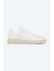 Kožené sneakers boty Veja V-10 Leather Extra-White bílá barva, VX021270-WHITE