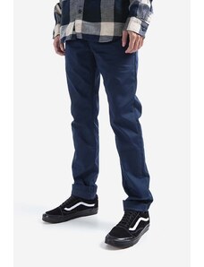 Kalhoty Vans Authentic Chino tmavomodrá barva, střih chinos, medium waist, VN0A5FJ7LKZ-navy