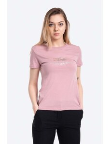 Bavlněné tričko Alpha Industries New Basic T Foil Print růžová barva, 196051FP.531-pink