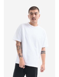 Bavlněné tričko Norse Projects Holger Tab Series bílá barva, N01.0567.0001-0001