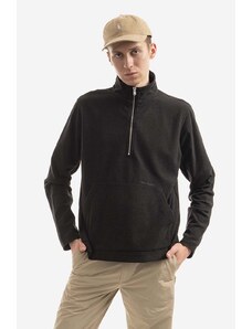 Mikina Norse Projects Frederik Fleece Half Zip pánská, černá barva, hladká, N20.1286.9999-9999