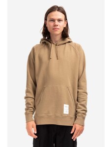 Bavlněná mikina Norse Projects Kristian Tab Series Hood N20-1294 0966 pánská, hnědá barva, s kapucí, hladká