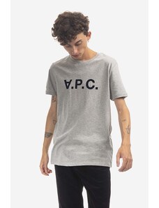 Bavlněné tričko A.P.C. VPC Color šedá barva, s potiskem, COEZB.H26943-LIGHTGRAYC