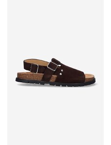Semišové sandály A.P.C. Sandales Noe dámské, hnědá barva, PXBAH.F51056-MARRON