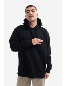 Bavlněná mikina Norse Projects Fraser Tab Series Hoodie N20-1282 9999 pánská, černá barva, s kapucí, hladká