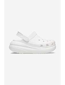 Pantofle Crocs Crush Clog dámské, bílá barva, na platformě, 207521.WHITE-White