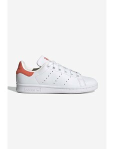 Kožené sneakers boty adidas Originals HQ1855 Stan Smith J bílá barva, HQ1855-white