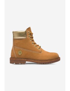 Semišové workery Timberland 6IN Hert BT Cupsole W dámské, hnědá barva, na plochém podpatku, A5RS8-BROWN