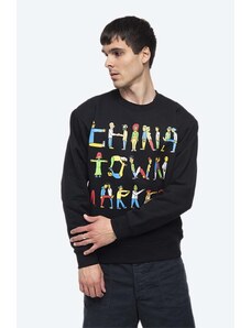 Bavlněná mikina Market Chinatown Market City Aerobics Crewneck pánská, černá barva, s potiskem, CTM1960064.0001-black