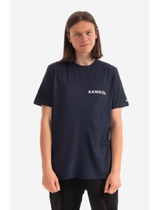 Bavlněné tričko Kangol Heritage Basic tmavomodrá barva, s potiskem, KLHB003-OFFWHITE