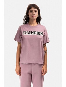 Bavlněné tričko Champion fialová barva, 115450-PS162