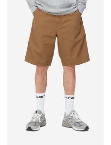 Bavlněné šortky Carhartt WIP Single Knee hnědá barva, I027942.HAMILTON.B-HAMILTON.B