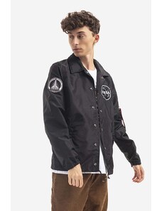 Bunda Alpha Industries Nasa Coach Jacket 126137 03 pánská, černá barva, přechodná