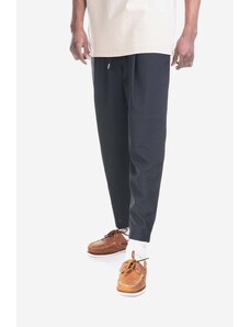 Vlněné kalhoty Drôle de Monsieur Le Pantalon Signature BP001 BLACK černá barva, jednoduché