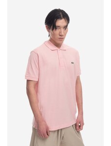 Bavlněné polo tričko Lacoste Polo L1212 KF9 růžová barva