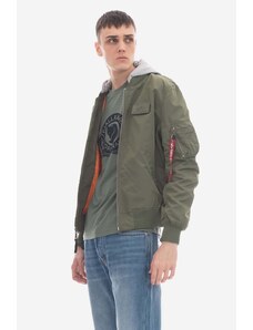 Bunda Alpha Industries MA-1 TT Hood BP Ref. 106103 01 pánská, zelená barva, přechodná