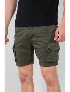 Bavlněné šortky Alpha Industries zelená barva, 176203.142-green