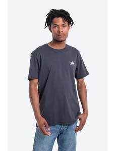 Bavlněné tričko Alpha Industries Basic T Small Logo tmavomodrá barva, 188505.02