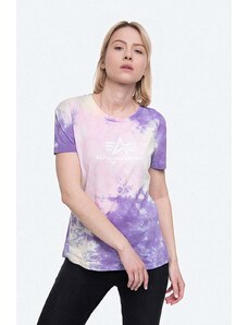Bavlněné tričko Alpha Industries Basic Tee Batik Wmn růžová barva, 116084.536-pink
