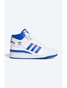 Kožené sneakers boty adidas Originals Forum Mid J bílá barva, FZ2085-white