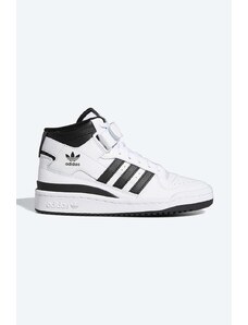 Kožené sneakers boty adidas Originals Forum Mid J bílá barva, FZ2083-white